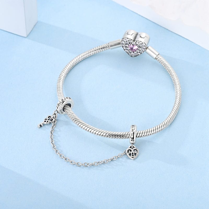 Pangama Jewelry Charm Forever & Always, Heart Lock & Key Charm