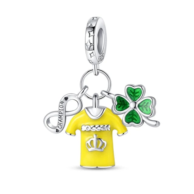 Pangama Jewelry Charm Forever Champions Soccer Luck Triple Dangle Charm