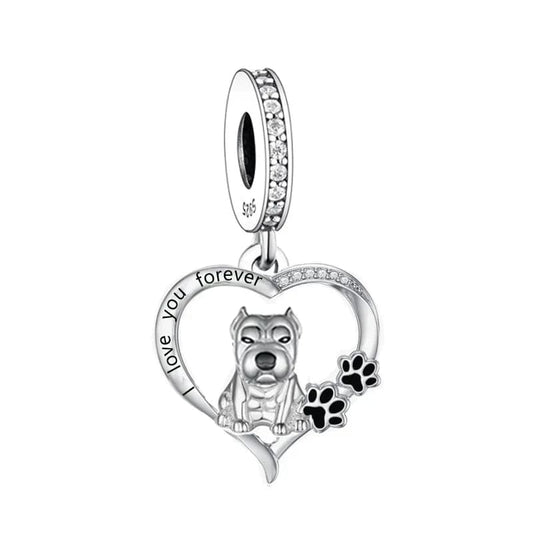 Pangama Jewelry Charm Forever Love Pitbull Dog Charm