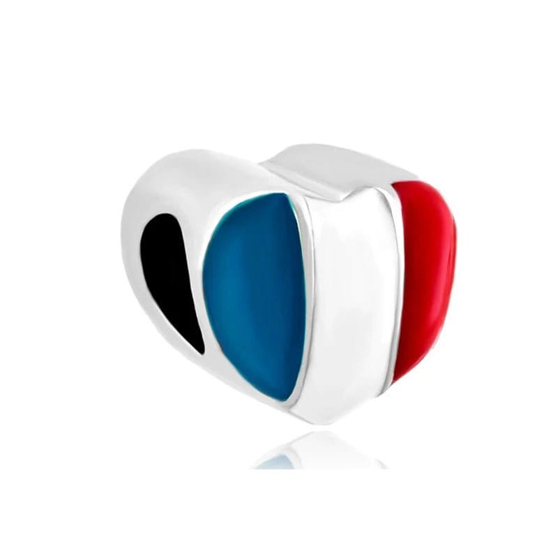 Pangama Jewelry Charm France Flag Heart Charm