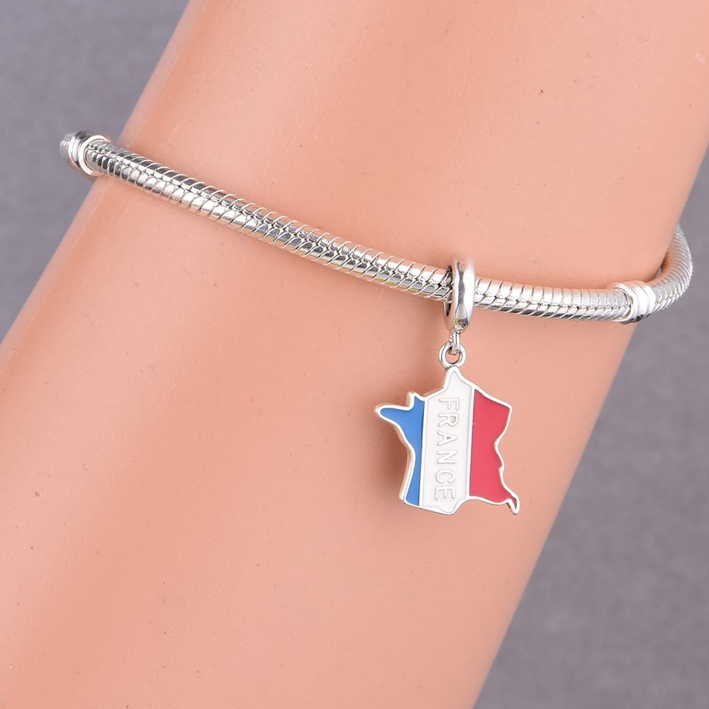 Pangama Jewelry Charm France Map Dangle Charm