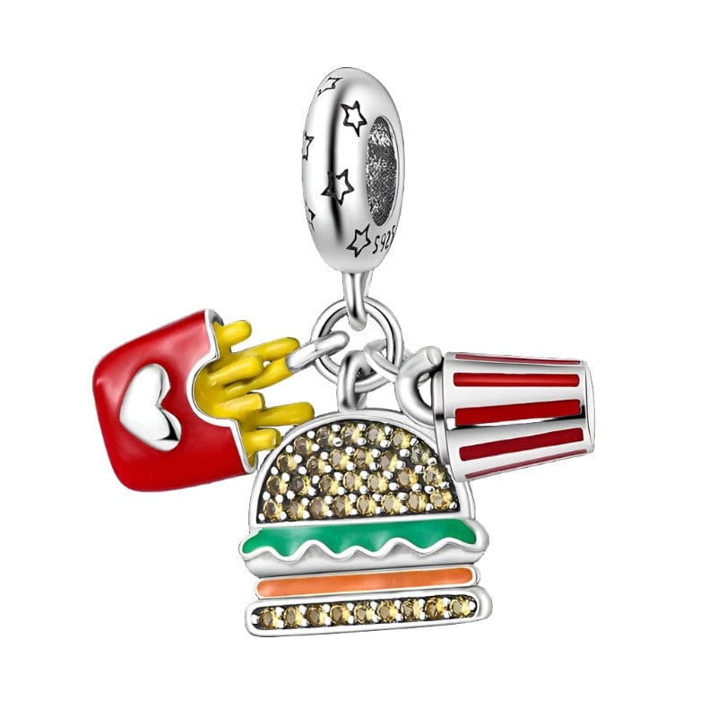 Pangama Jewelry Charm French Fries Juice & Burger Triple Dangle Charm