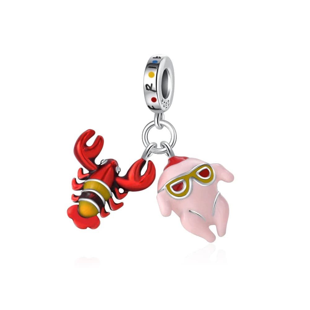 Pangama Jewelry Charm Friends TV Series Lobster and Thanksgiving Chicken Dangle Charm