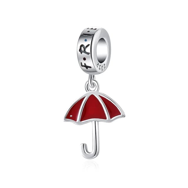 Pangama Jewelry Charm Friends TV Series Red Umbrella Dangle Charm