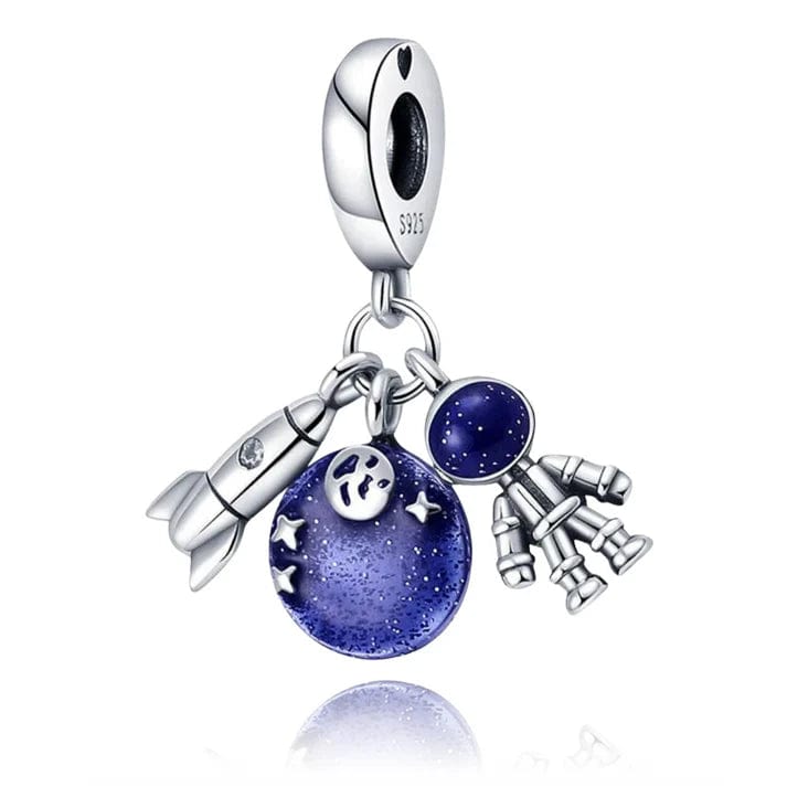 Pangama Jewelry Charm Galactic Rocket, Planet, and Astronaut Charm