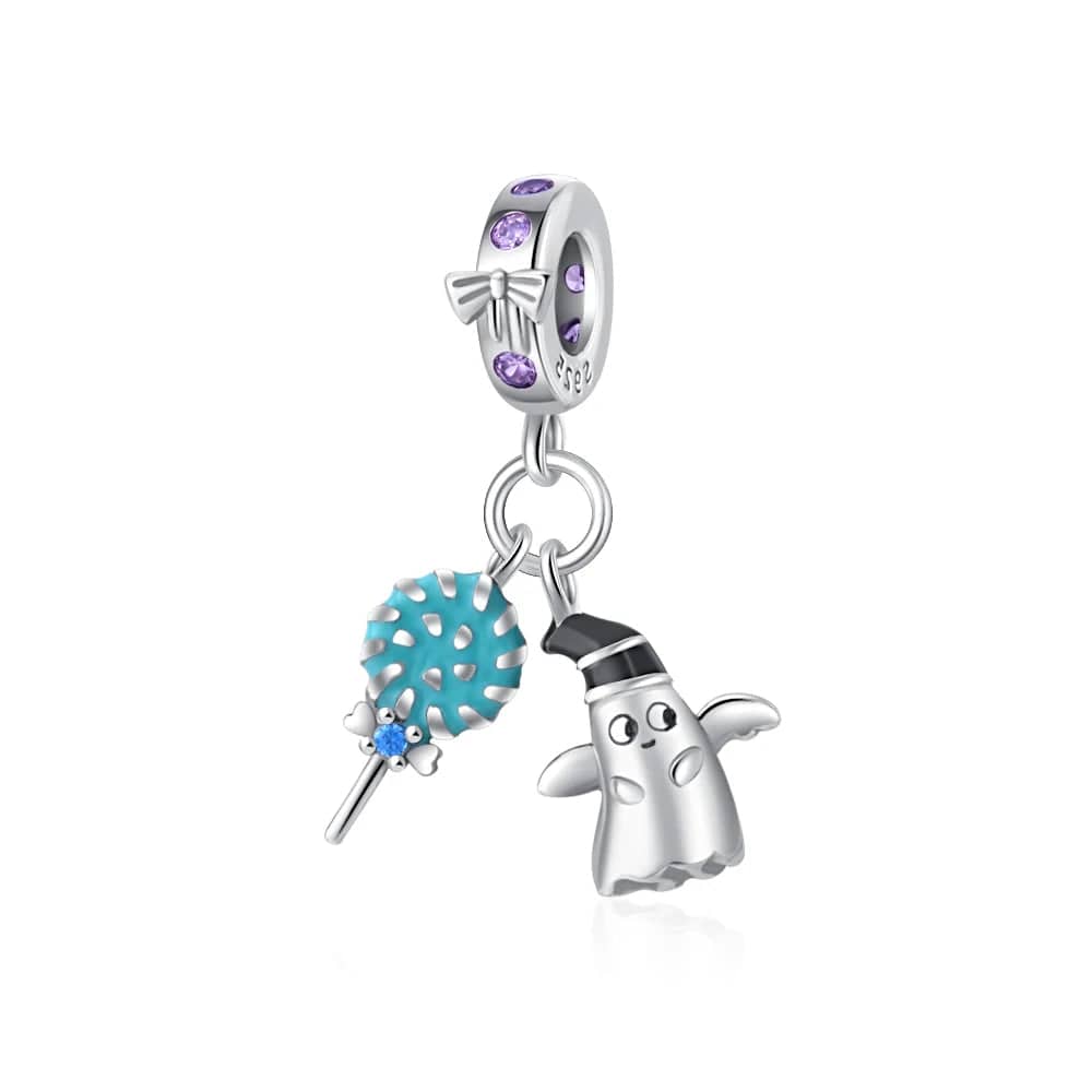 Pangama Jewelry Charm Ghost & Lollipop Dangle Charm