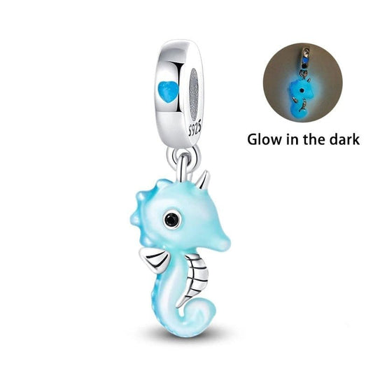 Pangama Jewelry Charm Glow in the Dark Baby Seahorse Dangle Charm