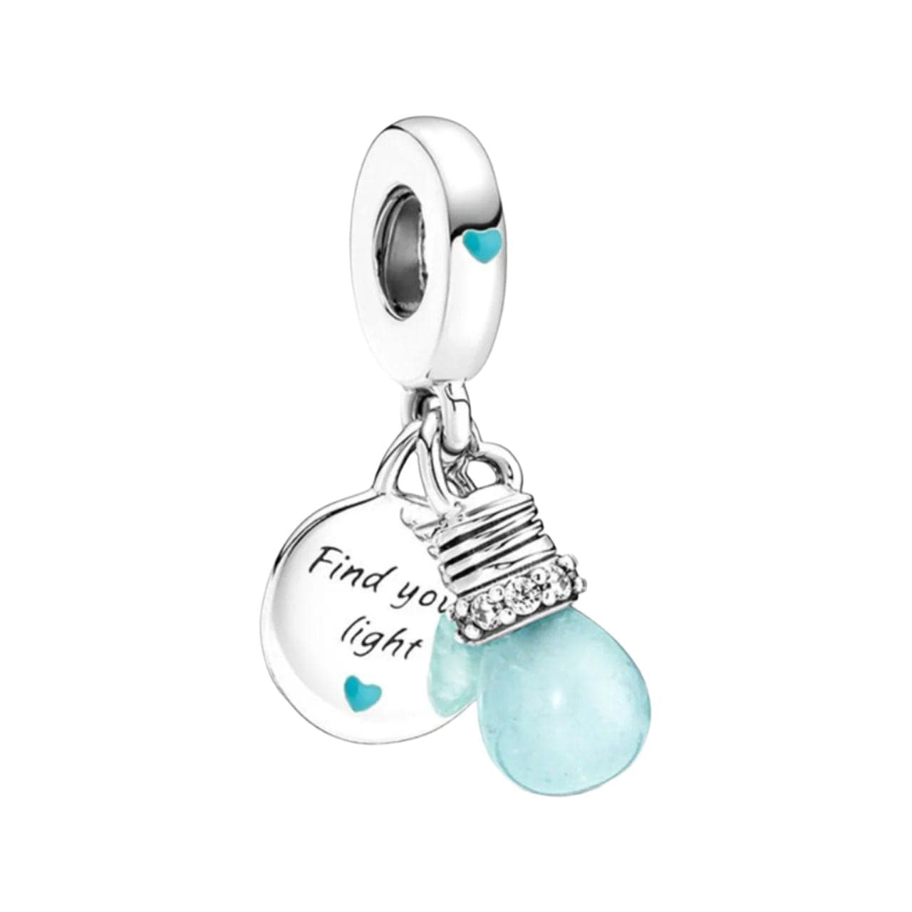 Pangama Jewelry Charm Glow-in-the-dark Lightbulb Double Dangle Charm