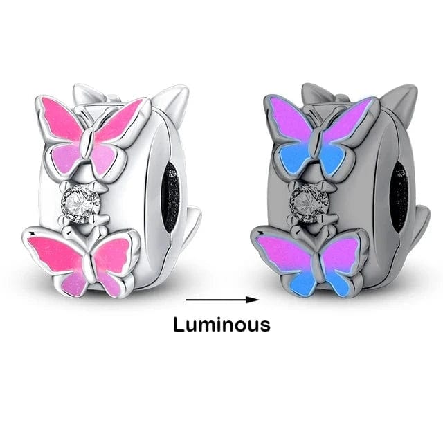 Pangama Jewelry Charm Glow in the Dark Luminous Butterflies Clip Charm