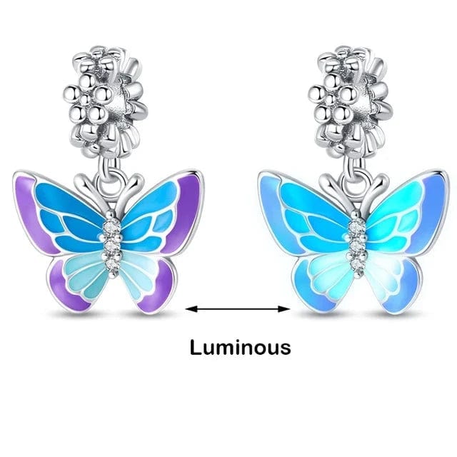 Pangama Jewelry Charm Glow in the Dark Luminous Butterfly Charm