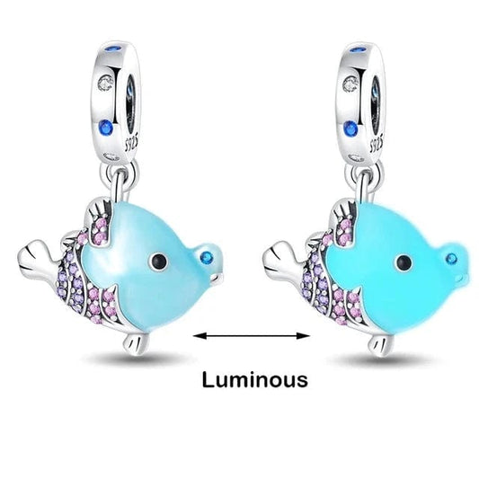 Pangama Jewelry Charm Glow in the Dark Luminous Fish Dangle Charm