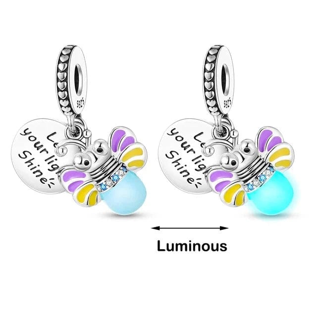 Pangama Jewelry Charm Glow in the Dark Luminous Honey Bee Dangle Charm