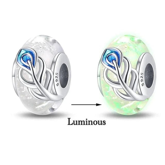 Pangama Jewelry Charm Glow in the Dark Luminous Murano Charm