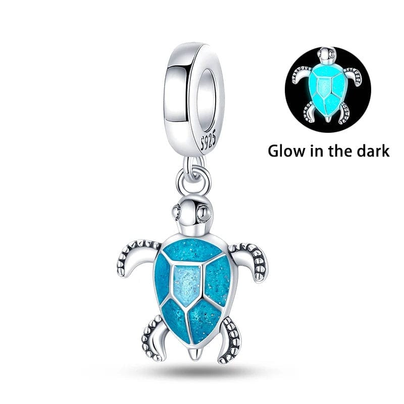 Pangama Jewelry Charm Glow in the Dark Luminous Ocean Turtle Dangle Charm