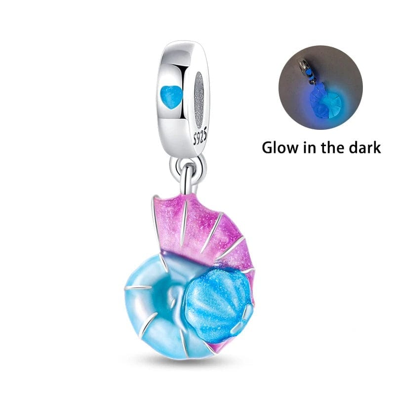 Pangama Jewelry Charm Glow in the Dark Luminous Seashell Dangle Charm