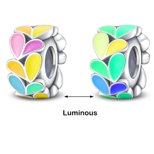 Pangama Jewelry Charm Glow in the Dark Luminous Spacer Flowers Charm