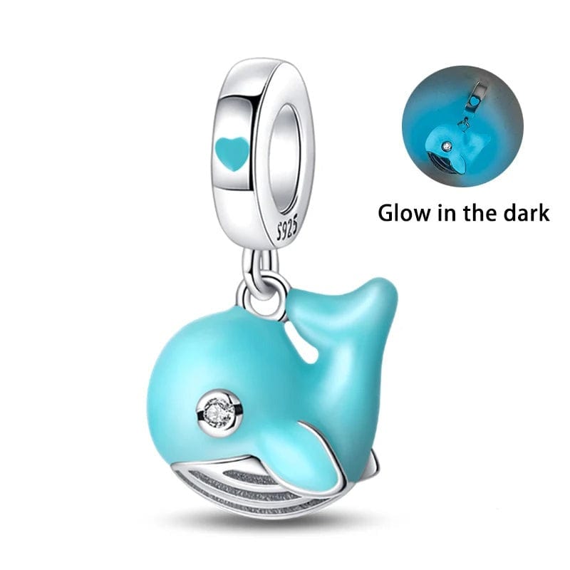 Pangama Jewelry Charm Glow in the Dark Luminous Whale Dangle Charm