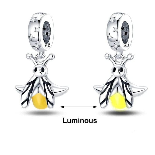 Pangama Jewelry Charm Glow in the Dark Luminous Yellow Fly Charm