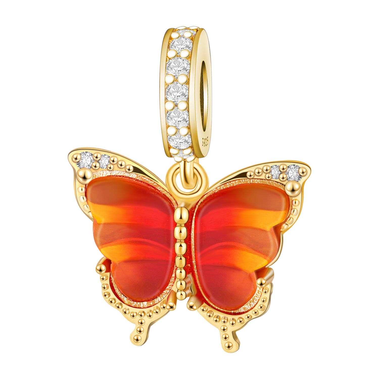 Pangama Jewelry Charm Golden Monarch Butterfly Dangle Charm