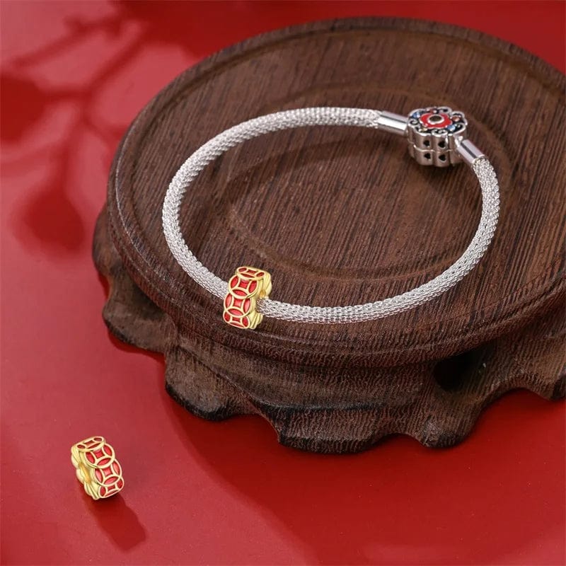 Pangama Jewelry Charm Golden Red Lucky Lantern Charm