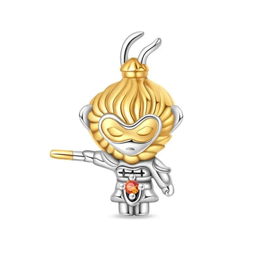 Pangama Jewelry Charm Golden Wukong Monkey Warrior Charm