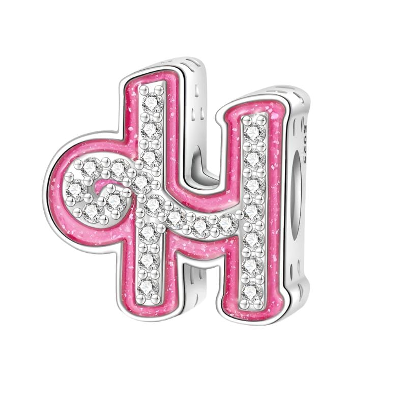 Pangama Jewelry Charm H Pink Letter A~Z Alphabet Charm