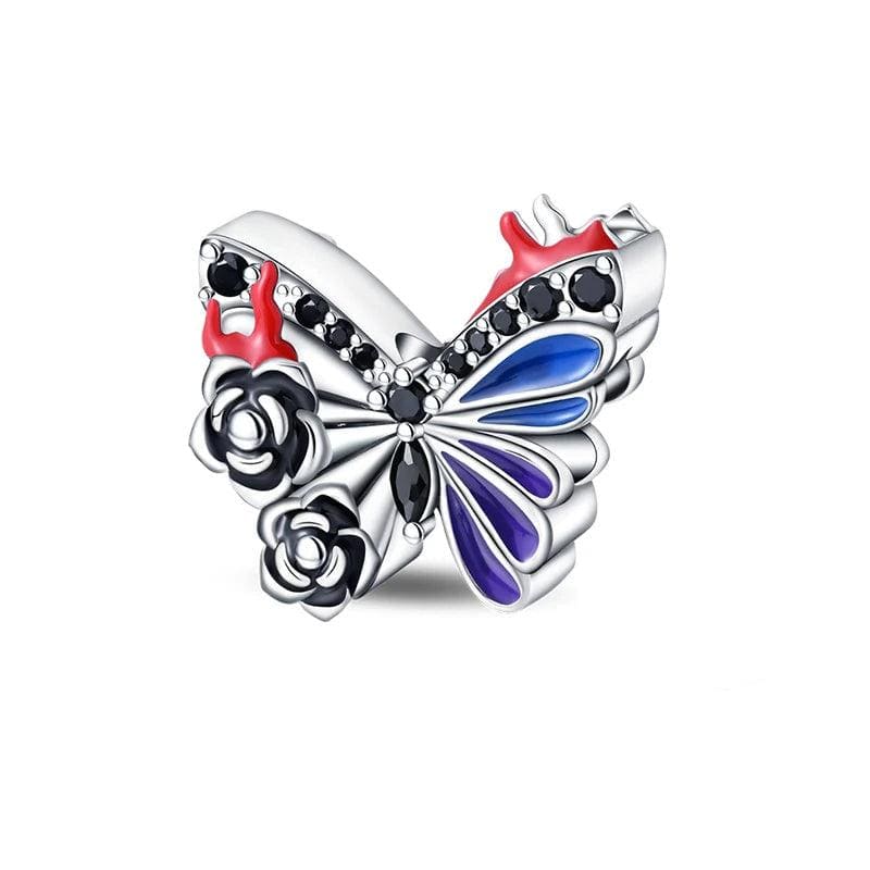 Pangama Jewelry Charm Half Burned Rose Butterfly Charm