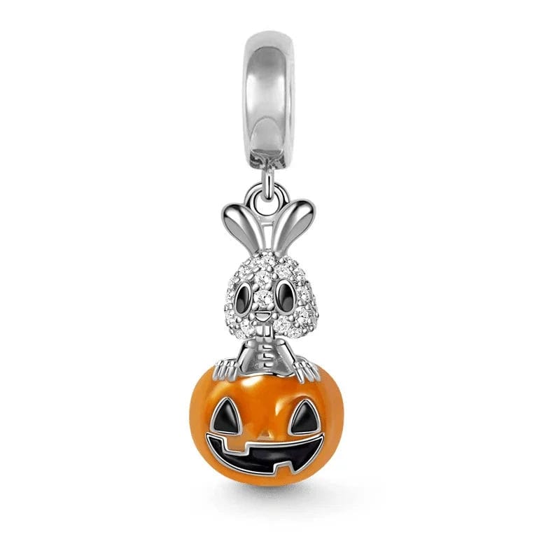 Pangama Jewelry Charm Halloween Rabbit in Pumpkin Dangle Charm