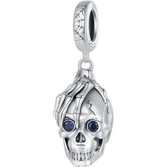 Pangama Jewelry Charm Halloween Skull in Hand Dangle Charm