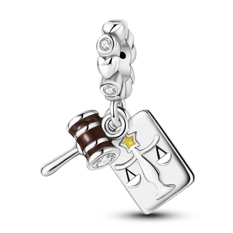 Pangama Jewelry Charm Hammer & Book of Justice Charm