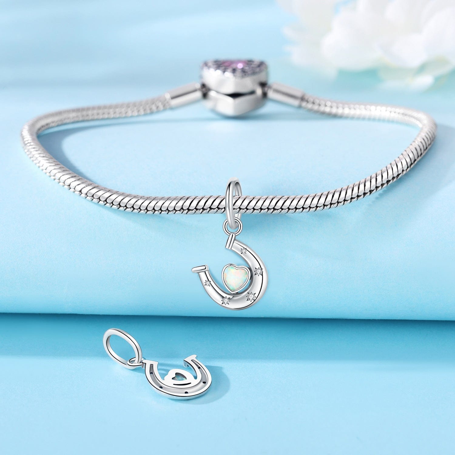 Pangama Jewelry Charm Heart Horseshoe Charm