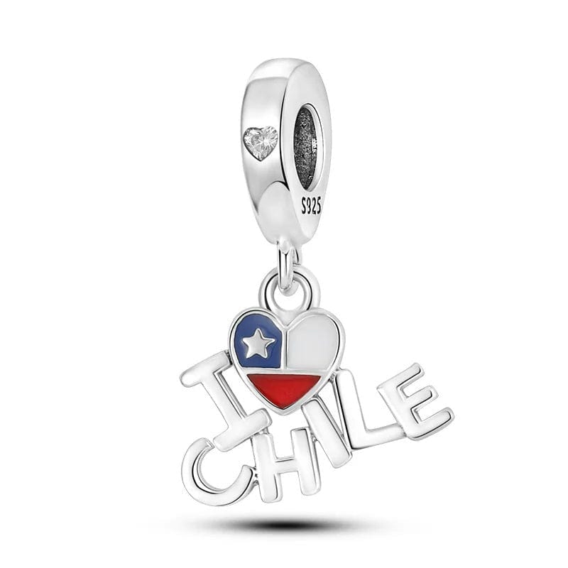 Pangama Jewelry Charm I Love Chile Dangle Charm