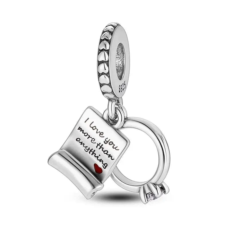 Pangama Jewelry Charm I Love You More Than Anything Wedding Dangle Charm