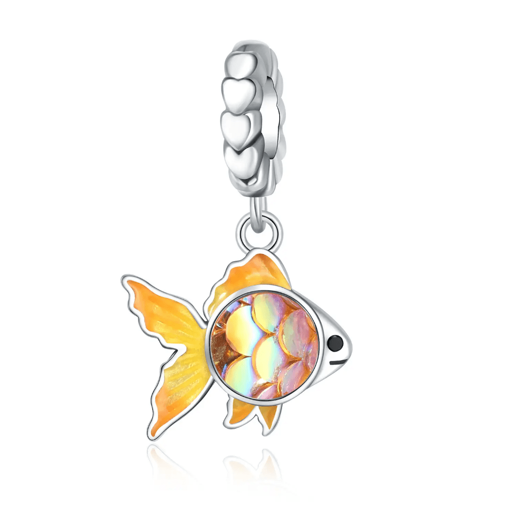 Pangama Jewelry Charm Iridescent Goldfish Dangle Charm