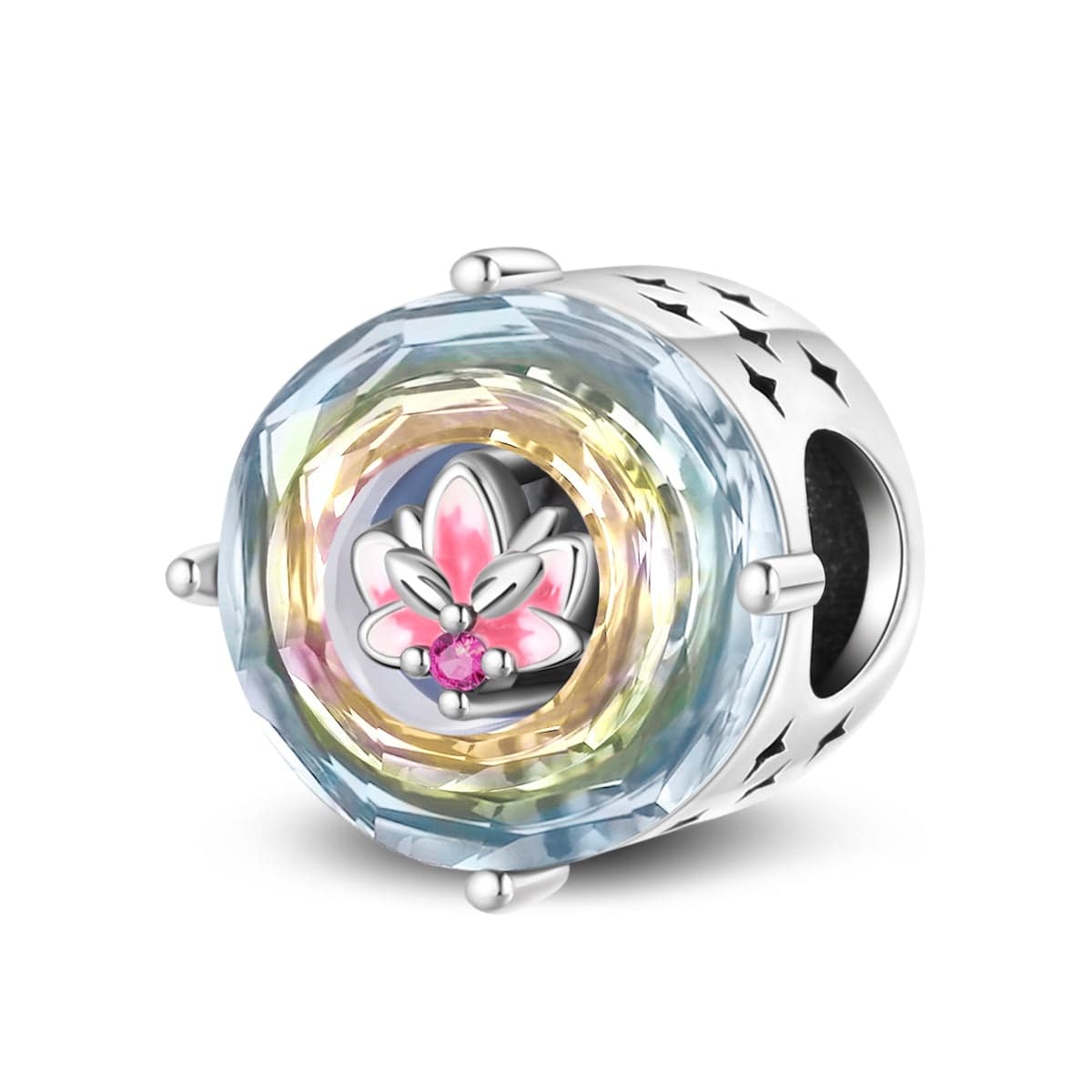 Pangama Jewelry Charm Iridescent Lotus Crystal Charm