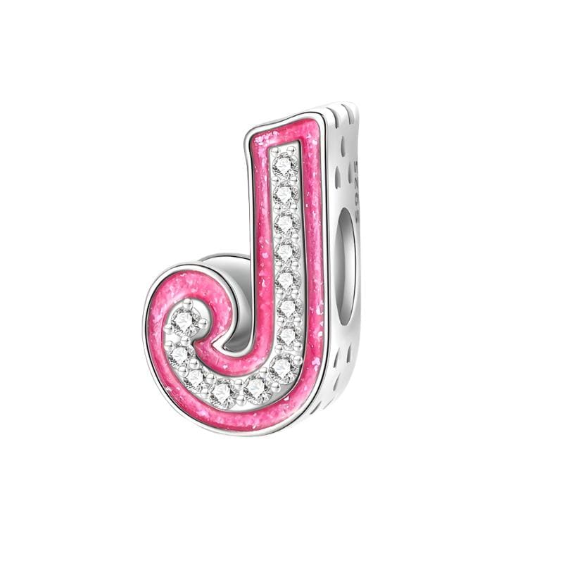 Pangama Jewelry Charm J Pink Letter A~Z Alphabet Charm