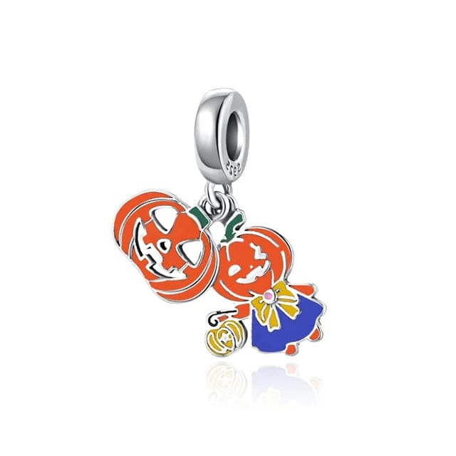 Pangama Jewelry Charm Jack-O'-Lantern Delight: Festive Pumpkin and Halloween Charm