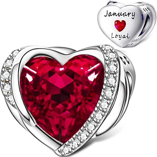 Pangama Jewelry Charm January Heart Birthstone Charms