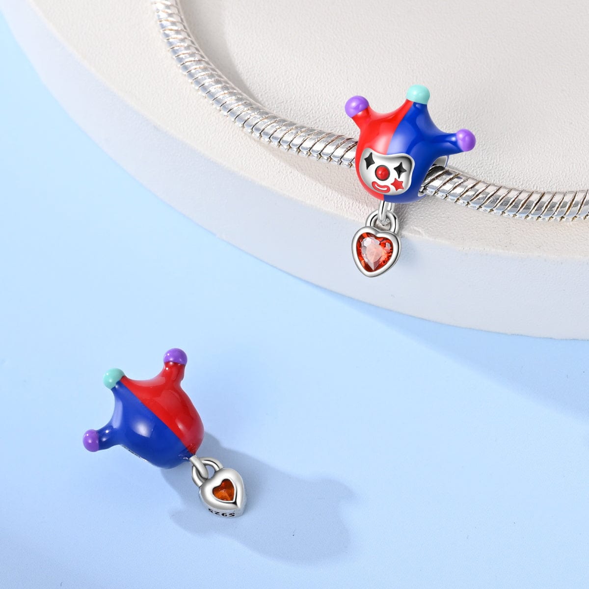 Pangama Jewelry Charm Jester Clown Heart Charm