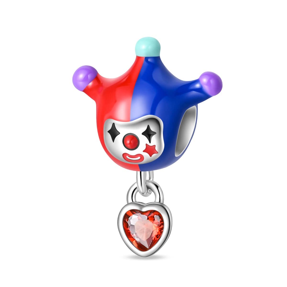 Pangama Jewelry Charm Jester Clown Heart Charm