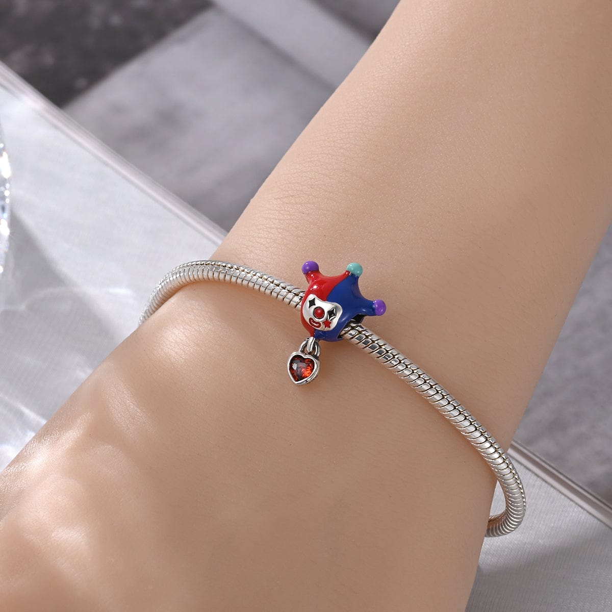 Pangama Jewelry Charm Jester Clown Heart Charm