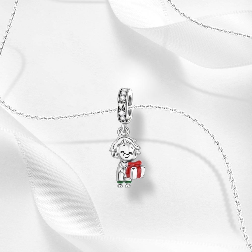 Pangama Jewelry Charm Joyful Holiday Boy with Gift Pendant