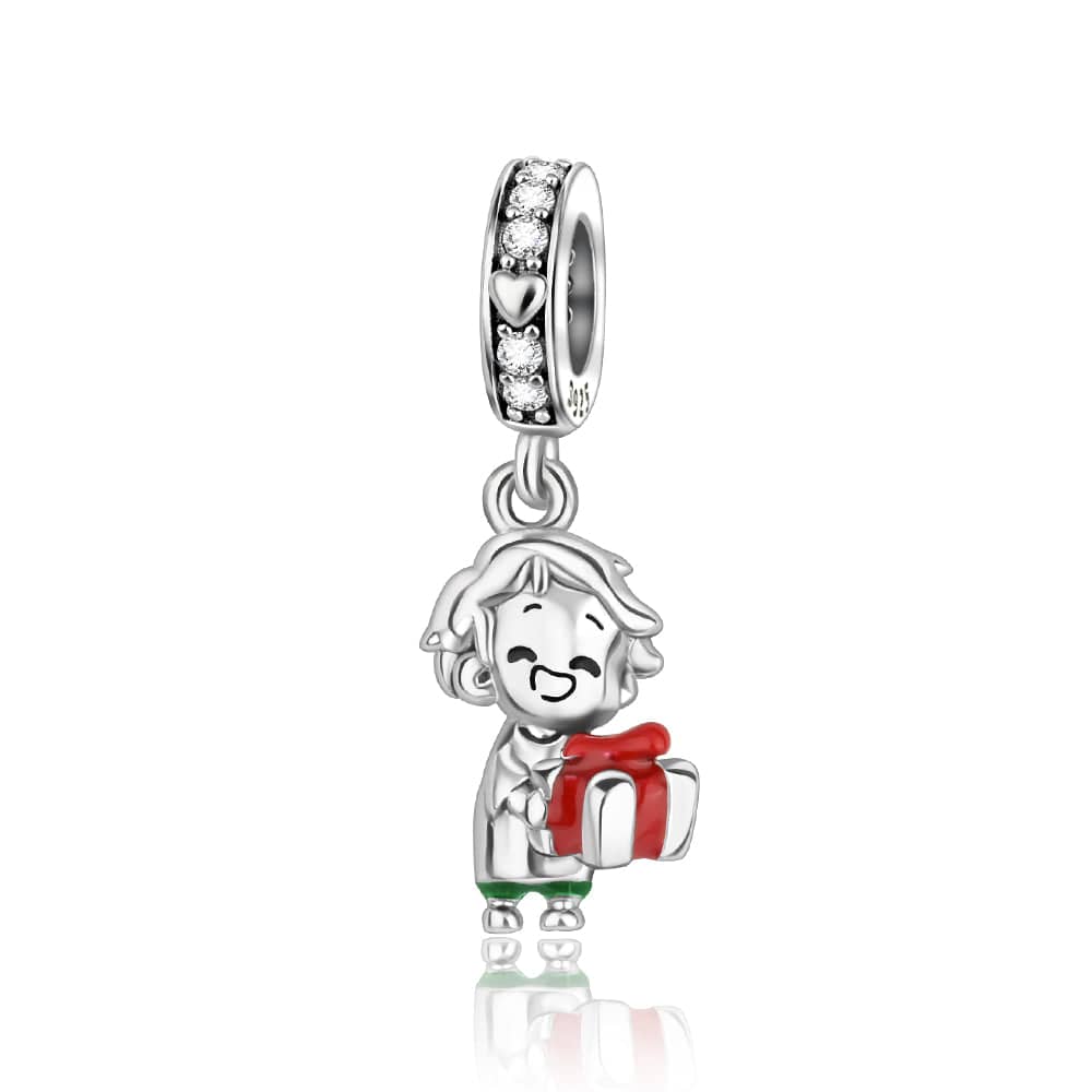 Pangama Jewelry Charm Joyful Holiday Boy with Gift Pendant