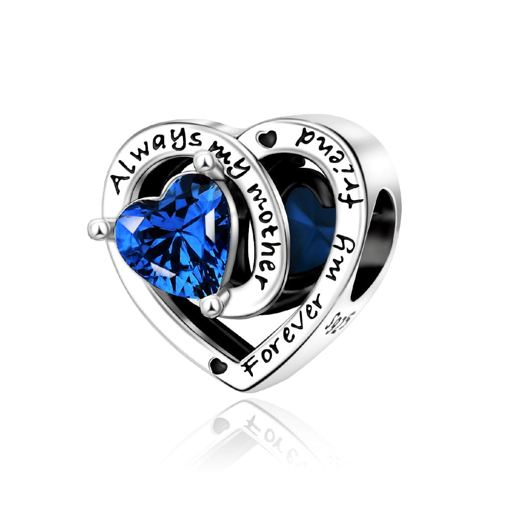 Pangama Jewelry Charm June Always My Mother, Forever My Friend Birthstone Heart Charm