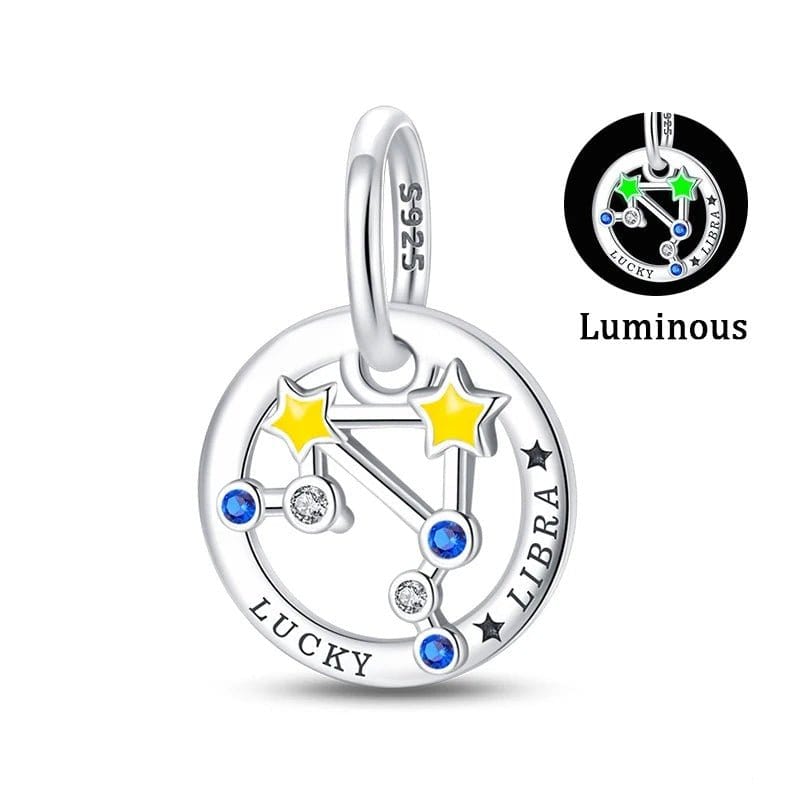 Pangama Jewelry Charm Libra Astrology Signs Zodiac Constellation Luminous Charms