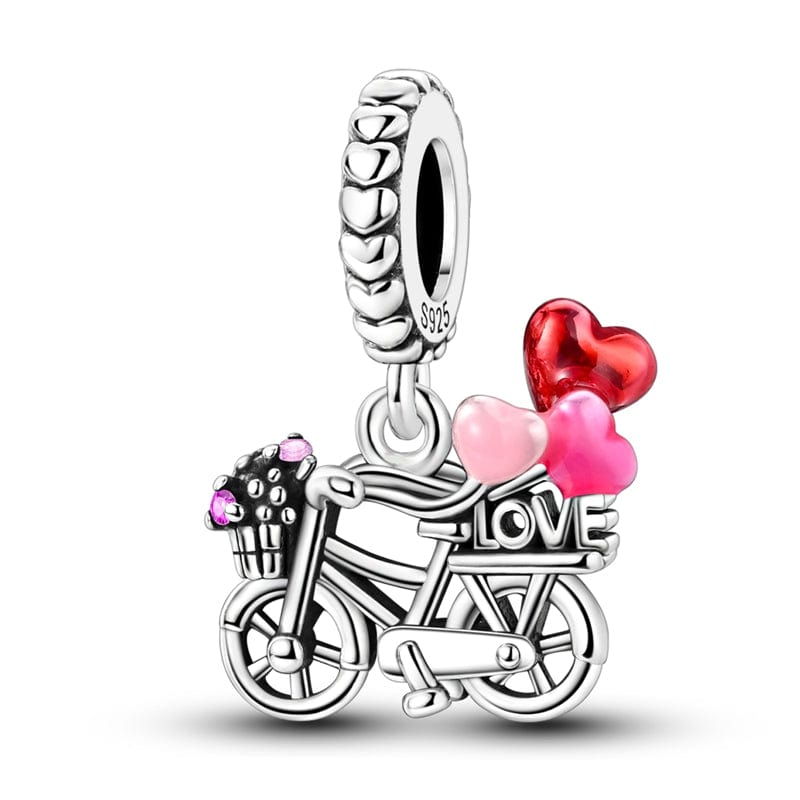 Pangama Jewelry Charm Love Balloons on Bicycle Dangle Charm