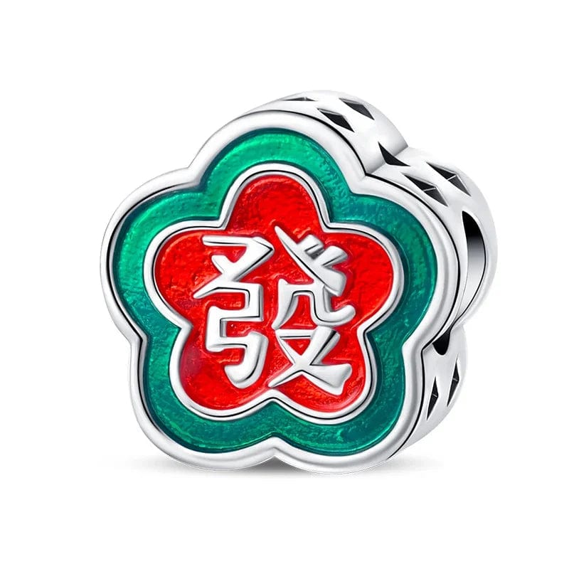 Pangama Jewelry Charm Lucky Mahjong Flower Charm