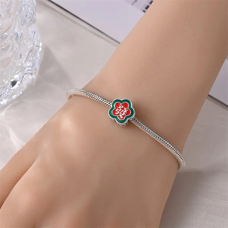 Pangama Jewelry Charm Lucky Mahjong Flower Charm