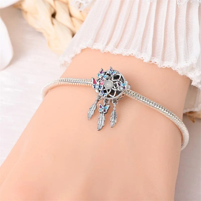 Pangama Jewelry Charm Luminous Butterflies Dreamcatcher Dangle Charm