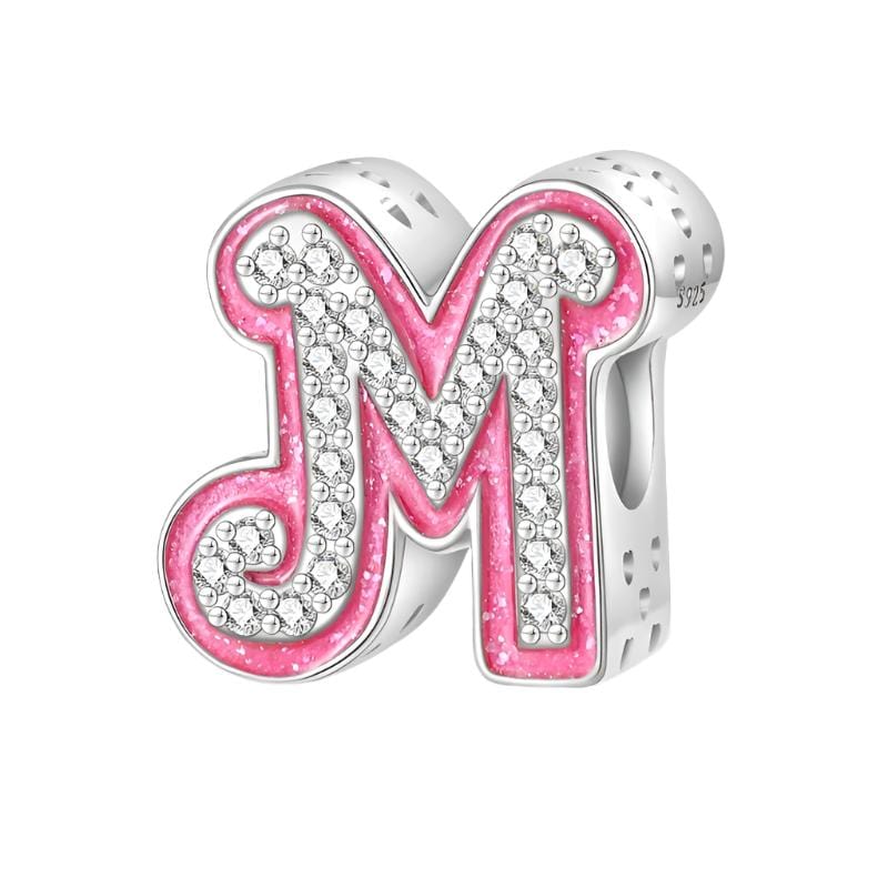 Pangama Jewelry Charm M Pink Letter A~Z Alphabet Charm